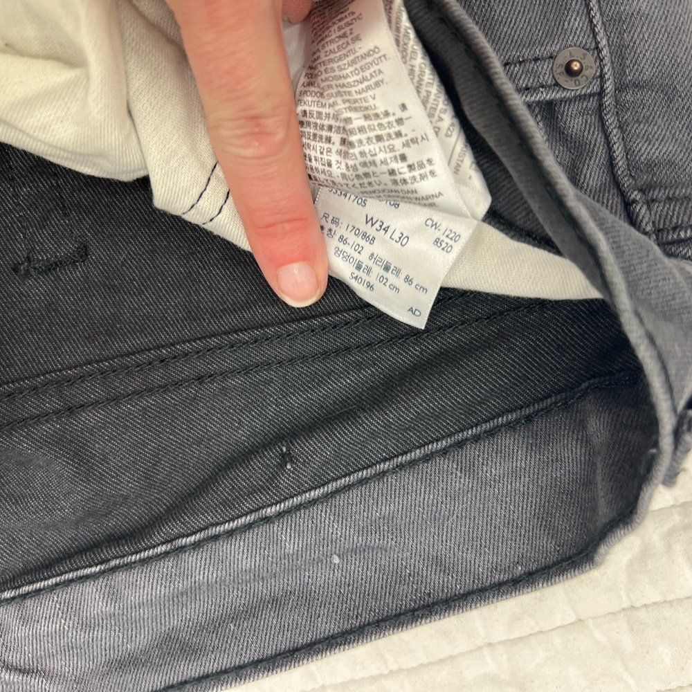 Men's Levi’s 513 slim straight fit- size 34 X 30 - Dark Gray and Tan - Picture 8 of 9
